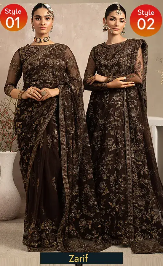 Brown Colour Saree For Wedding Guests Brown Colour Saree For Wedding Guests