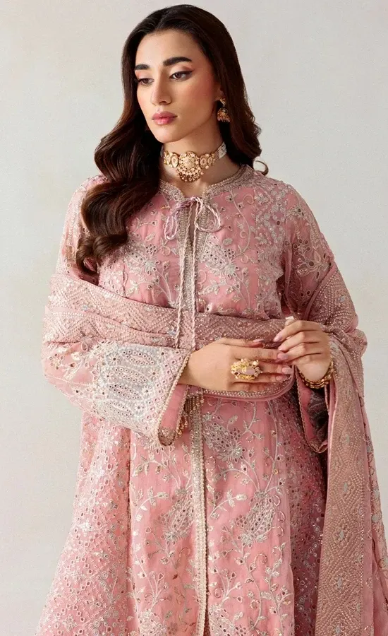 Pink Colour Sharara For Wedding Guestssss (3)