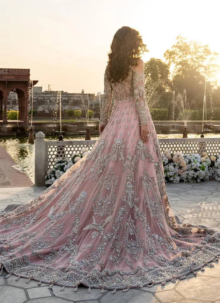 Pink Bridal Gown with Organza Dupatta Video