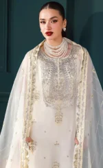 White and Gold Salwar Kameez​ For Wedding Guestsss (1)