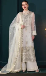 White and Gold Salwar Kameez​ For Wedding Guestsss (2)