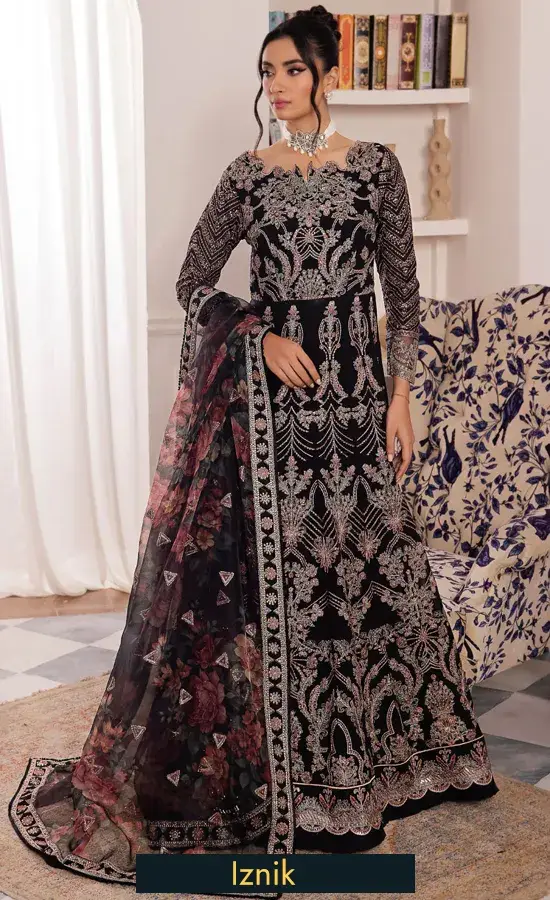 CC 32 Kiah — embroidered georgette chiffon, product view 1