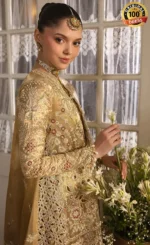 Golden Colour Anarkali Dress For Wedding Guestssa (2)
