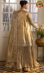 Golden Colour Anarkali Dress For Wedding Guestssa (4)