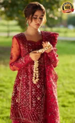 Red Colour Sharara For Wedding Guests