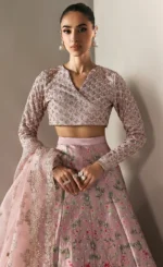 Lilac Colour Lehenga Choli for Wedding Guests up (2)
