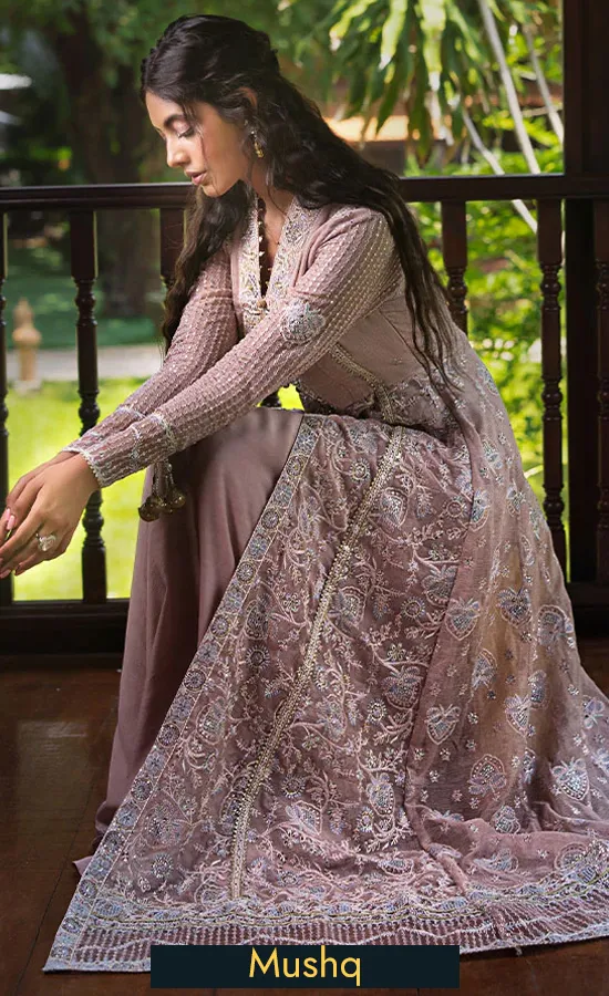 Embroidered Khadi Net - Janvi