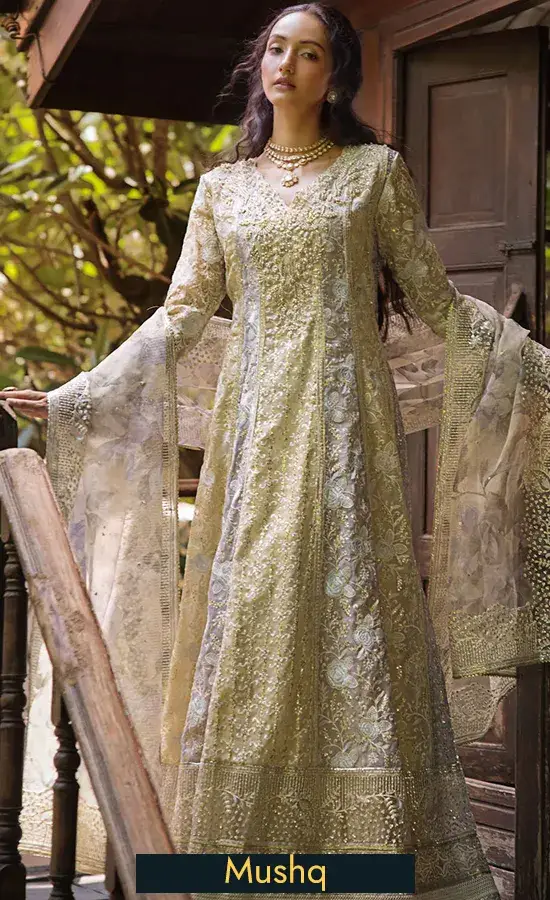 Embroidered Khadi Net - Riya