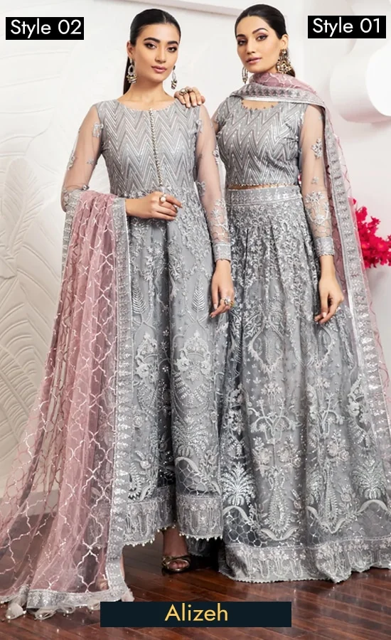 Silver Grey Colour Lehenga Choli for Wedding Guests Silver Grey Colour Lehenga Choli for Wedding Guests