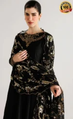 Black Colour Anarkali Dress For Wedding Guests (1)