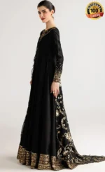 Black Colour Anarkali Dress For Wedding Guests (3)