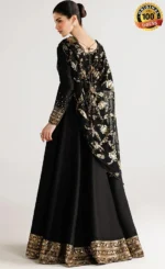Black Colour Anarkali Dress For Wedding Guests (4)