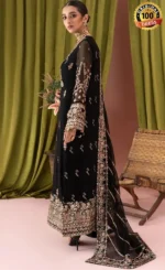 Black and Gold Colour Saree For Wedding Guestsss c (1)
