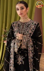 Black and Gold Colour Saree For Wedding Guestsss c (3)