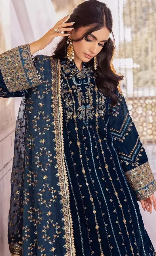 Blue Colour Salwar Kameez For Wedding Guestssss (2)