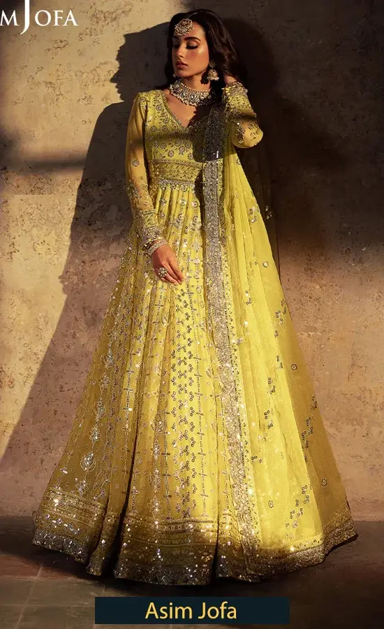 Yellow Anarkali Salwar Suit For Wedding Guests