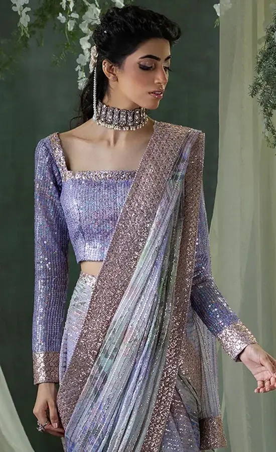 Lavender Saree For Wedding Guests