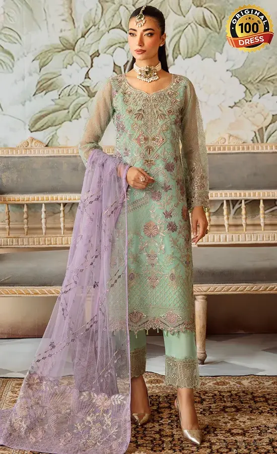 Embroidered Organza - M-1204-4 Embroidered Organza - M-1204