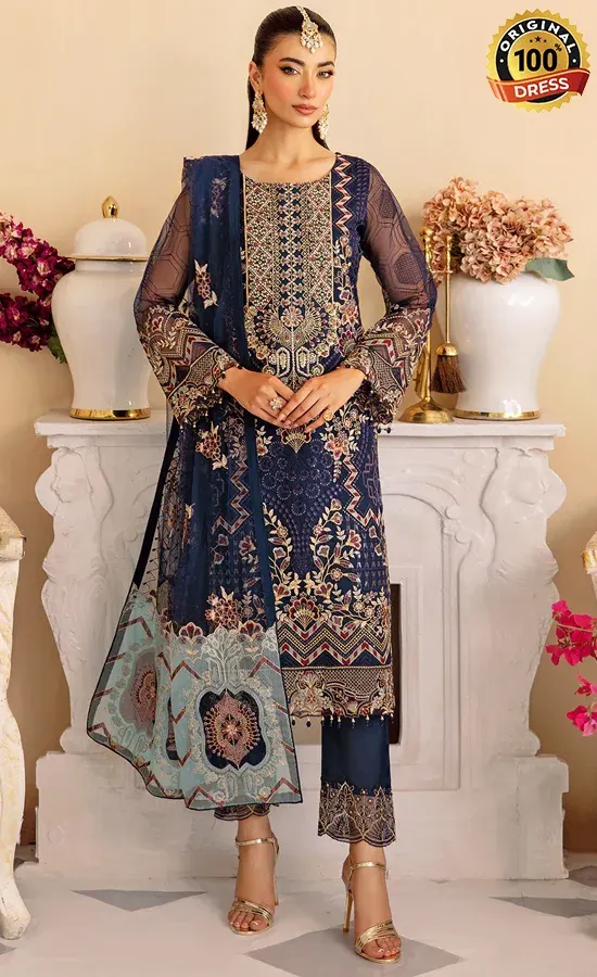 Embroidered Organza - M-1209-4 Embroidered Organza - M-1209