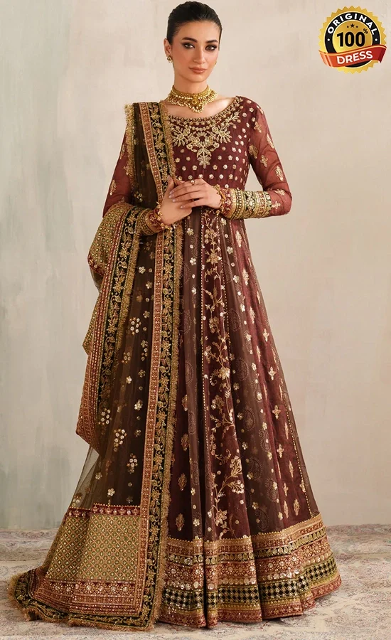 Maroon Anarkali Suit​ For Wedding Guests (1)