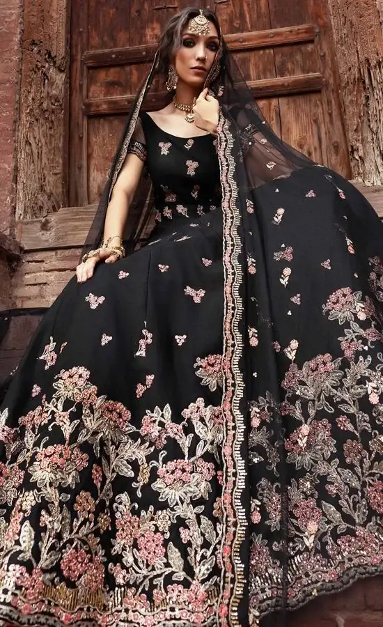 black maxi dress pakistani wedding Dress​ - Buy Now in USA Black color