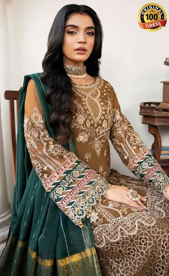 Embroidered Chiffon - I-210 Tabaan