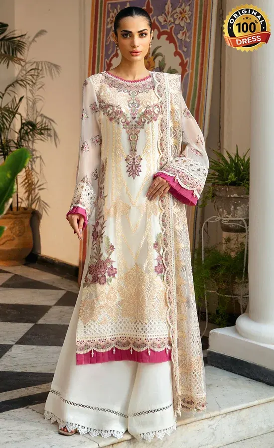Embroidered Chiffon - Q-107-4 Embroidered Chiffon - Q-107