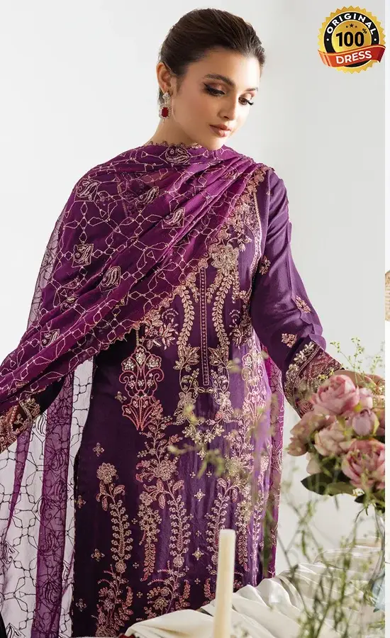 Embroidered Raw Silk - AA-108