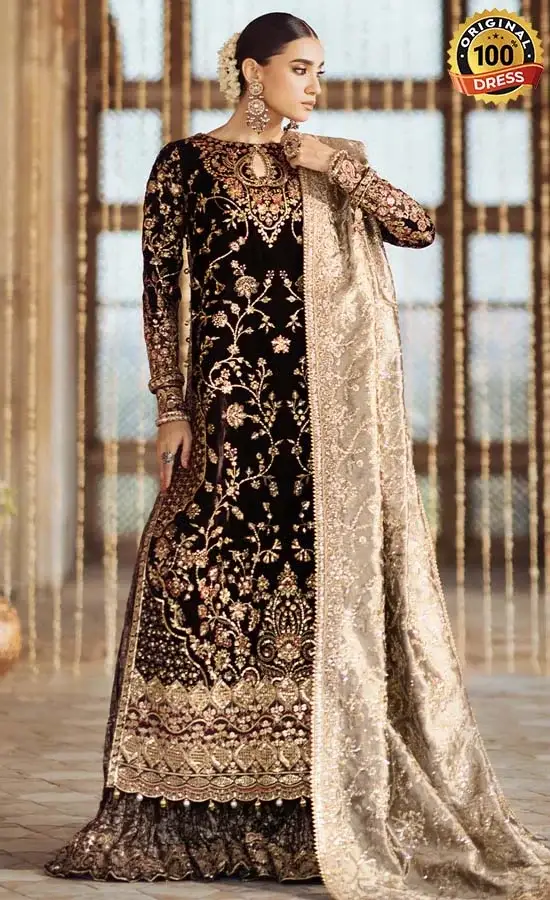 Embroidered Velvet - Dastoor - Look 09-4 Embroidered Velvet - Dastoor Look 09