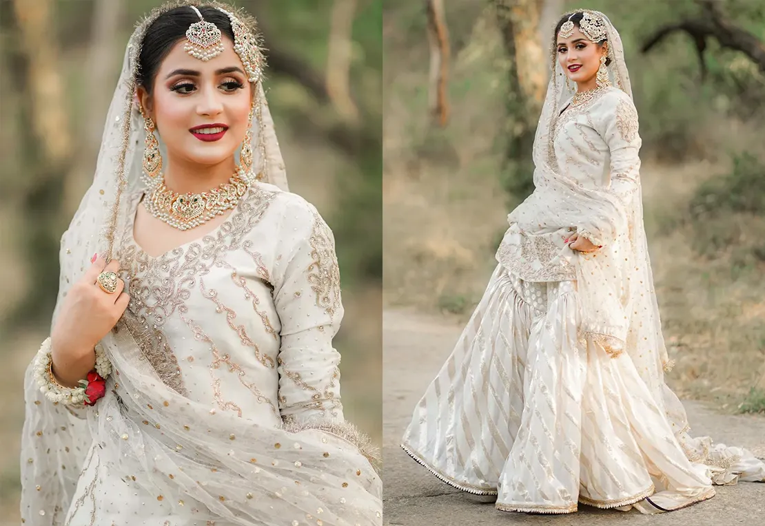 Ivory Bridal Gharara