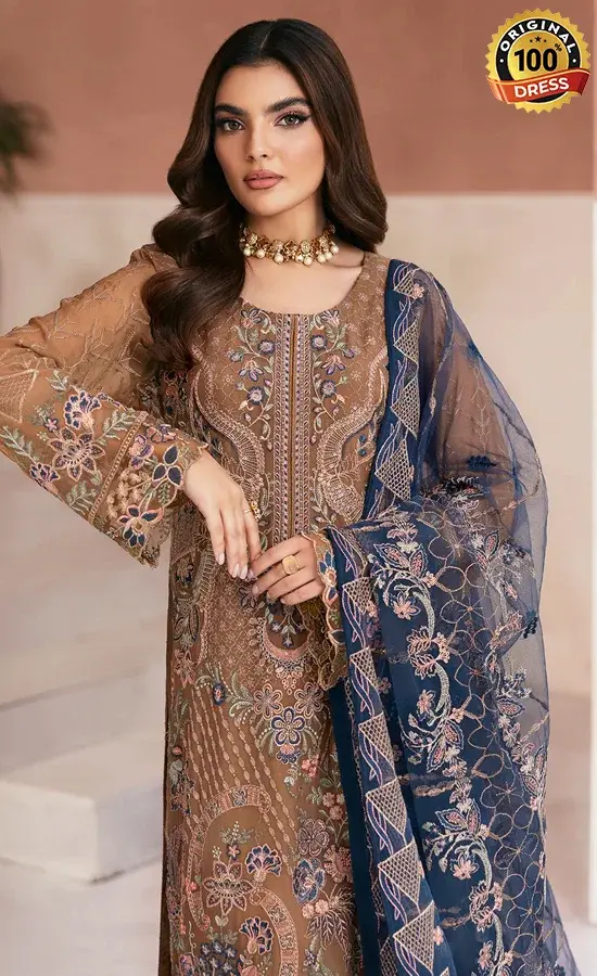 Embroidered Chiffon - U-110