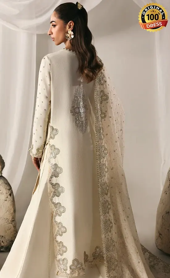 slim fit dress slacks Gold White Designer Sharara Suit Set main image 0
