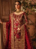 Maroon Bridal Gharara — product view 1