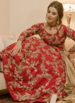 Red and Gold Bridal Gown