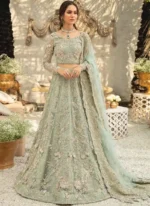 Mint Green Walima Lehenga: 42% Off - Free Delivery in USA