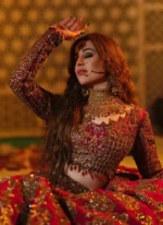 Burgundy Nikkah Lehenga
