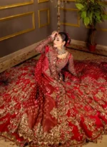 Burgundy Nikkah Lehenga