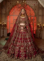 Burgundy Nikkah Lehenga