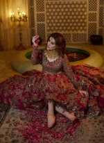 Burgundy Nikkah Lehenga