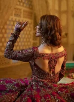 Burgundy Nikkah Lehenga