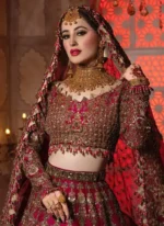 Burgundy Nikkah Lehenga