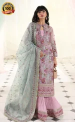 Embroidered Zari Net - AJUEV-11