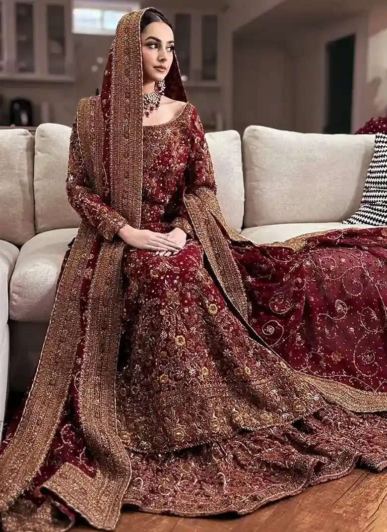 Maroon-Nikkah-Dress-sitting-img-of-bride Maroon Nikkah Dress sitting img of bride