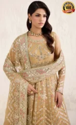 Beige Lehenga For Wedding Guests s(2)