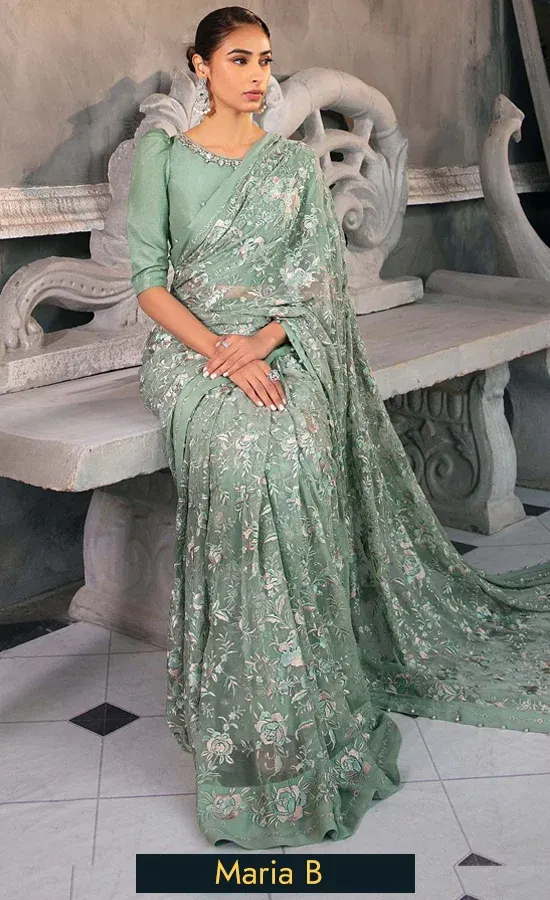 Maria B Saree For Wedding Guestss (4)