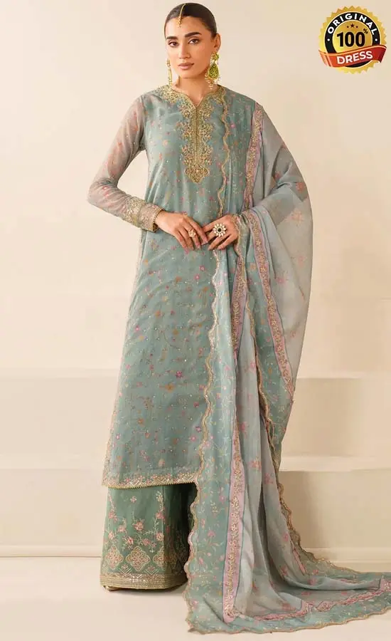 Baroque PK Embroidered Chiffon UF-4278 Dress (4)