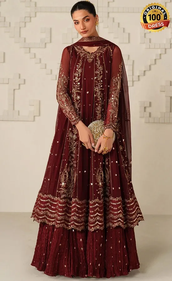 Iznik PK Embroidered Chiffon UE-622 Dress (2)