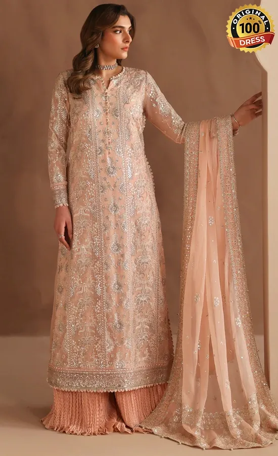 Jazmin Embroidered Chiffon Idrak Dress (3) Jazmin Embroidered Chiffon Idrak Dress (3)
