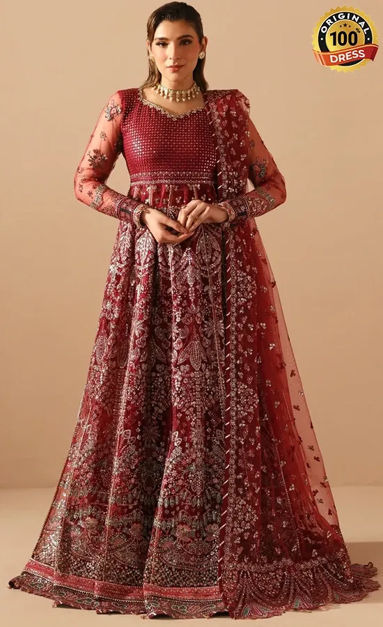 Jazmain Embroidered Net Dureza Dress (1) Jazmin Embroidered Net Dureza Dress (4)
