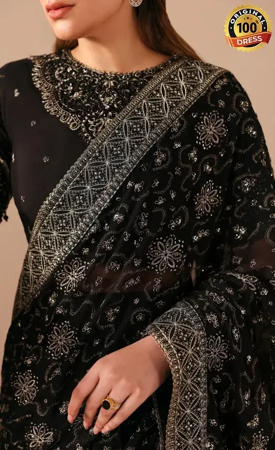 Jazmin Embroidered Rawsilk Qailah Dress (2)